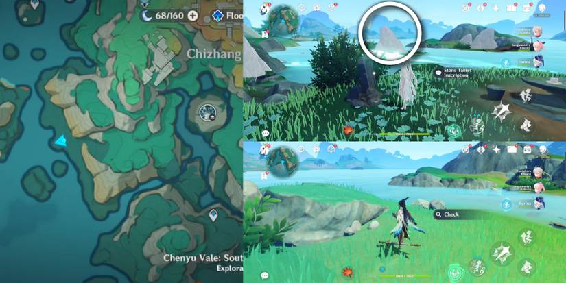 yuxi stone tablet inscription ancient tea cup table genshin impact-1