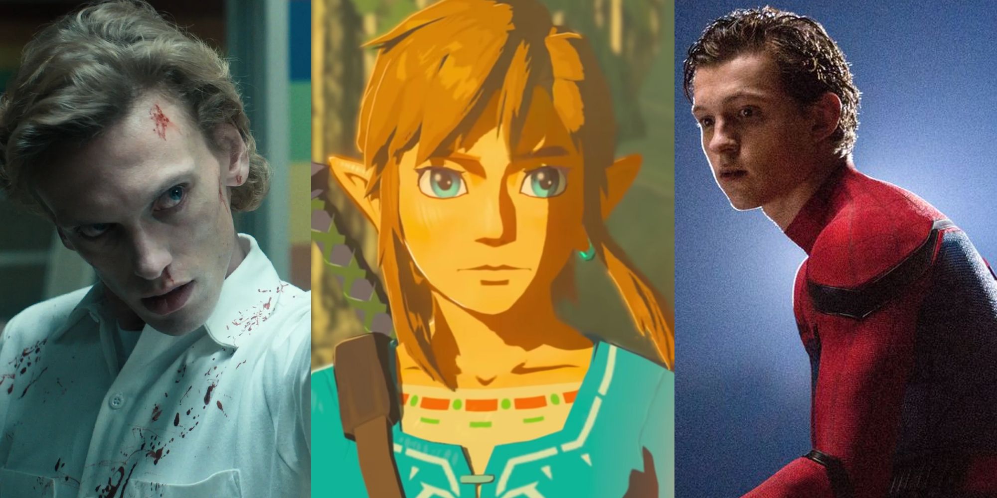 Bower in Stranger Things; Link in Breath of the Wild; Holland in Spider-Man homecoming