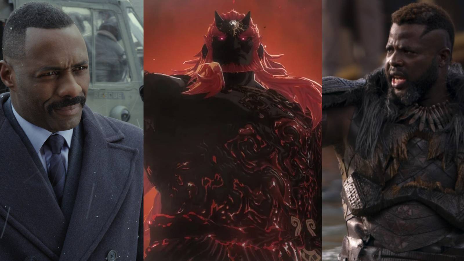 Elba in Pacific Rim; Ganondorf in TOTK; Duke in Black Panther