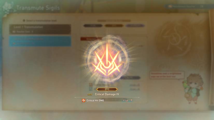 A Critical Damage Sigil in Granblue Fantasy Relink