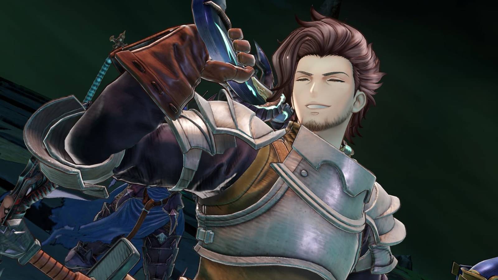 Rackam's victory pose in Granblue Fantasy Relink