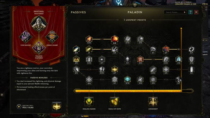 Passives for a warpath paladin in Last Epoch