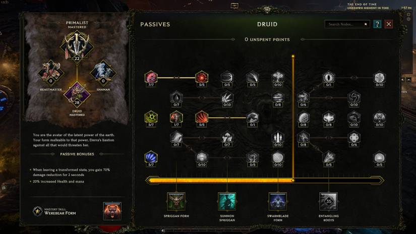 Druid passive skills in Last Epoch