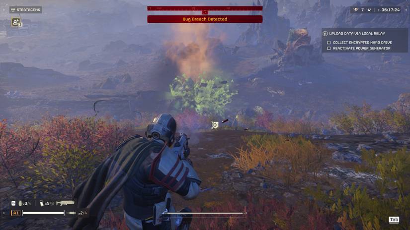 Fighting bugs with the Breaker Spray & Pray in Helldivers 2