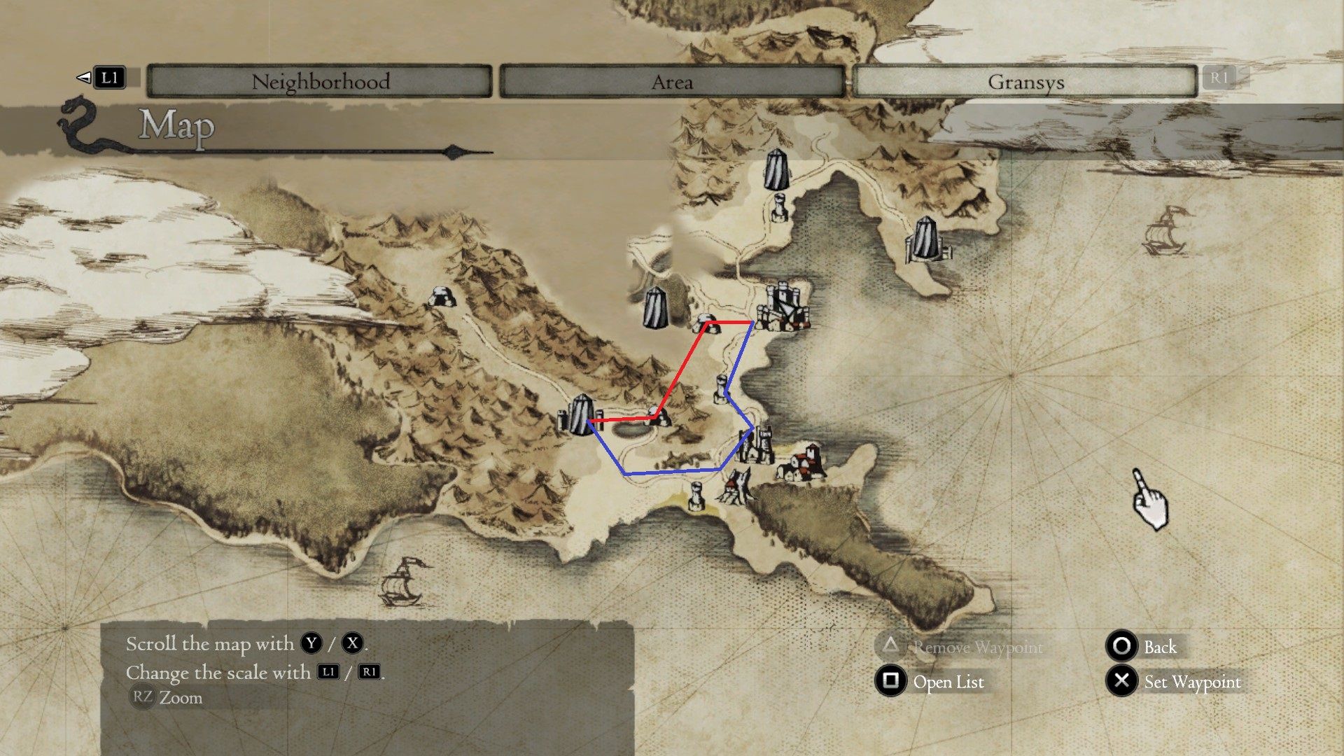 Map from Gran Soren to the Shadow Fort in Dragon's Dogma Dark Arisen