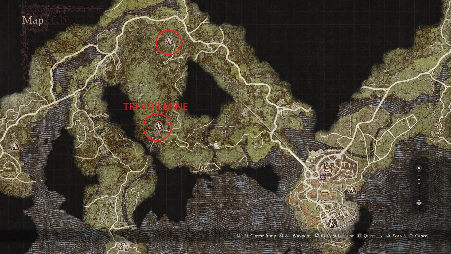Trevo Mine in Dragon's Dogma 2's map