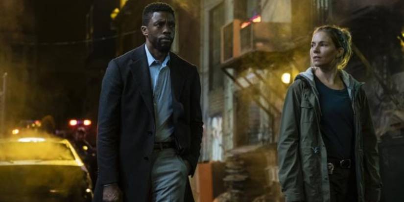 Chadwick Boseman and Sienna Miller in 21 Bridges