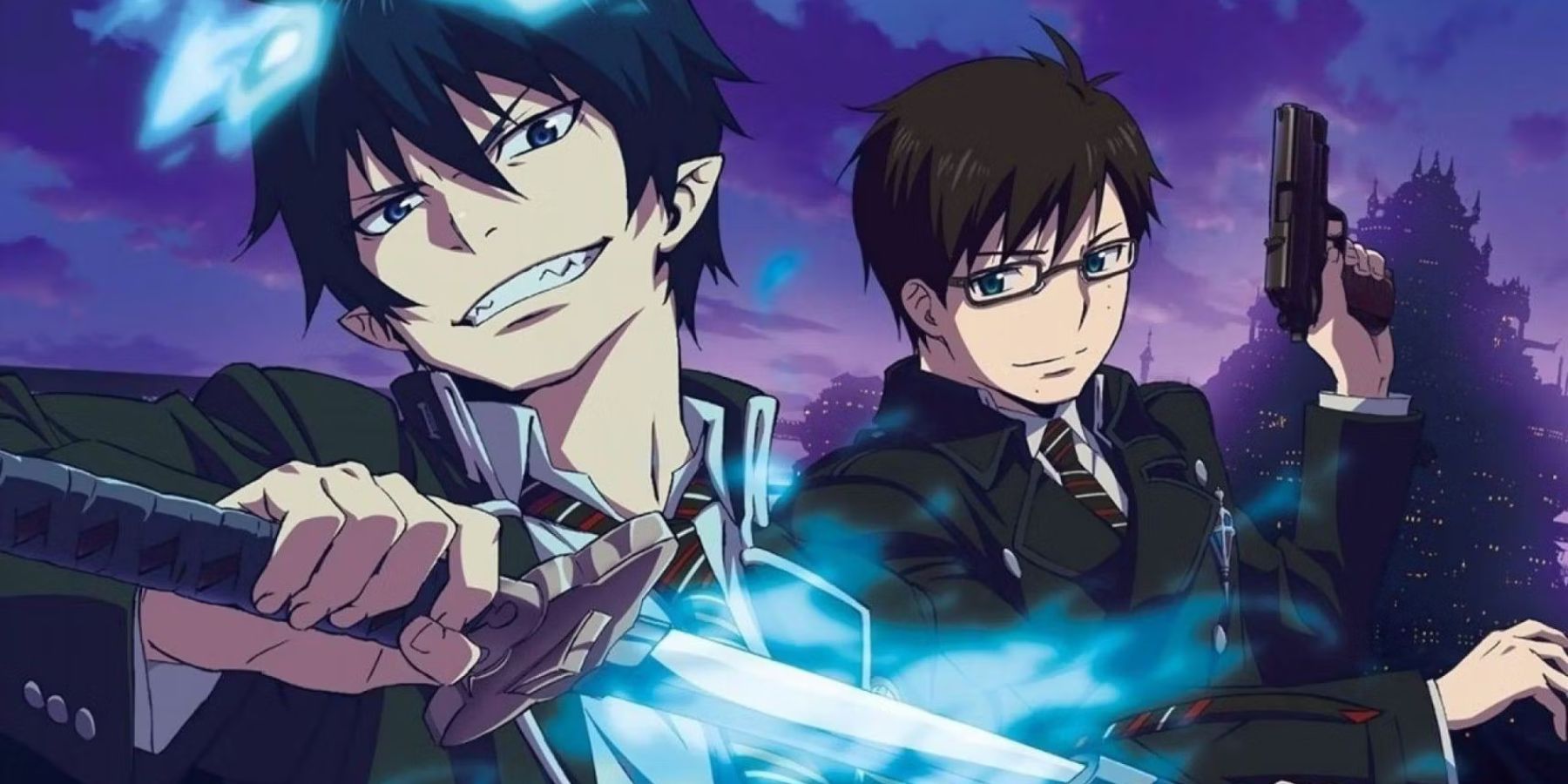 Blue Exorcist anime Rin and Yukio Okumura
