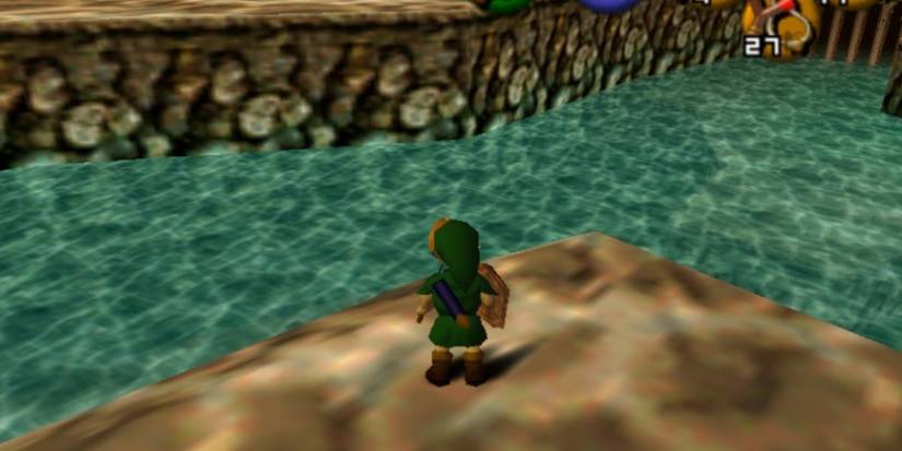 link in the great deku tree in ocarina of time