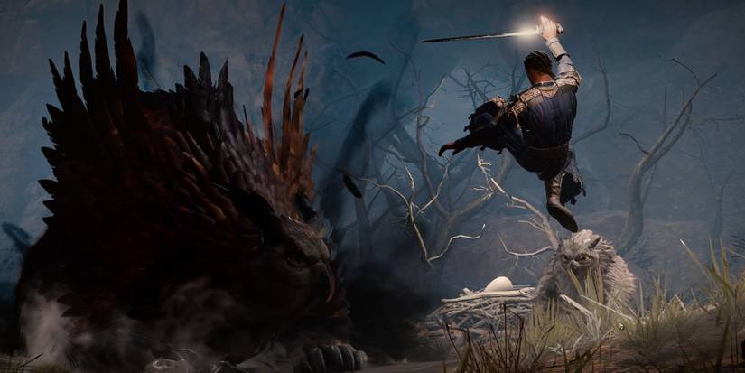 A player being thrown away by a monster in Baldur's Gate 3