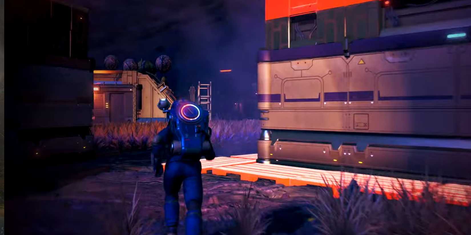 A settlement in No Man's Sky