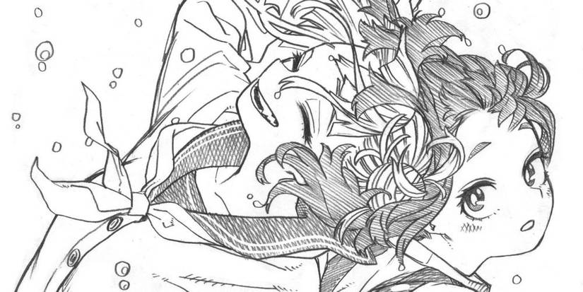 A sketch of Himiko Toga and Ochaco Uraraka by Kohei Horikoshi,