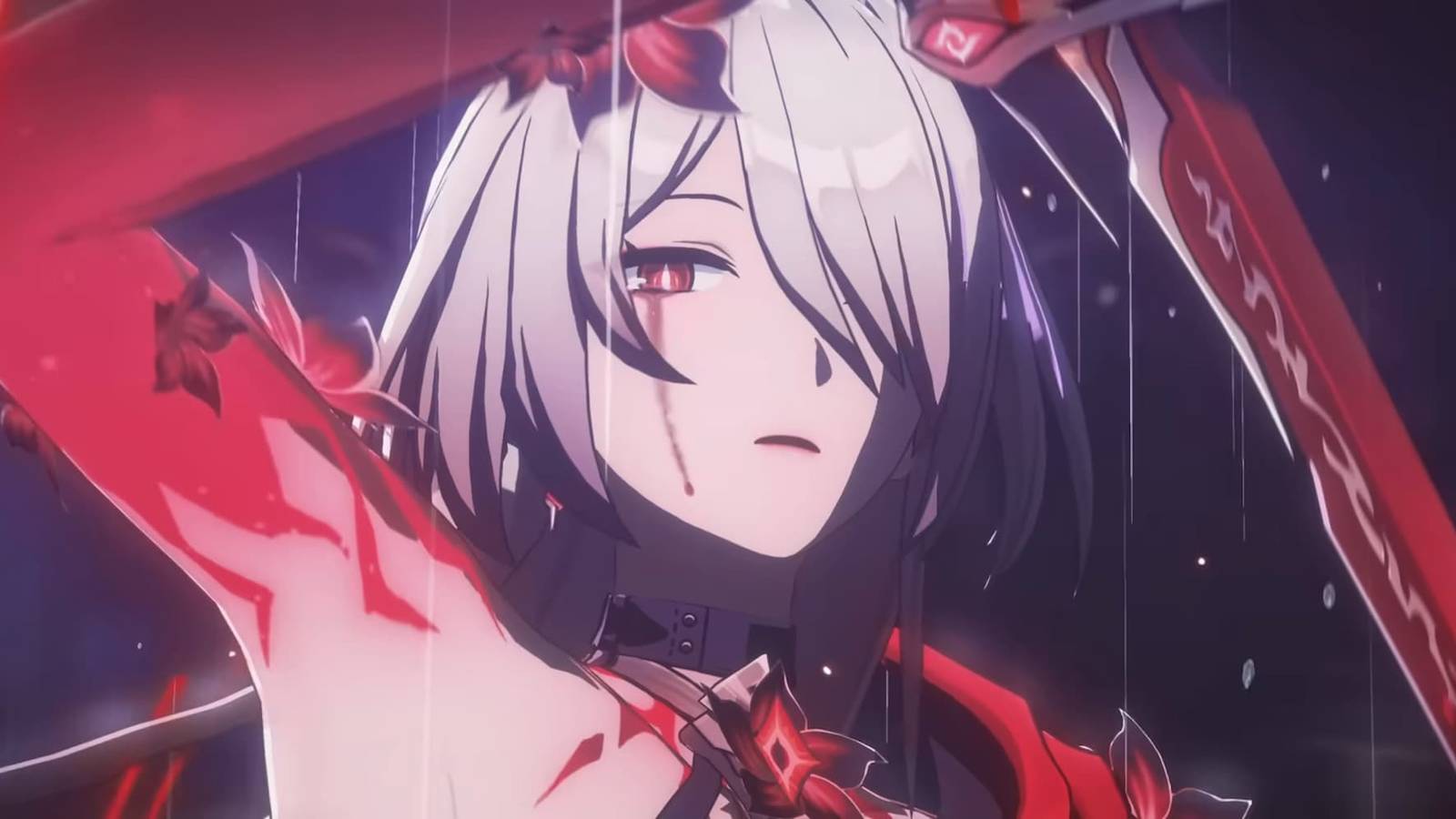 A still of Acheron in her character trailer for Honkai Star Rail