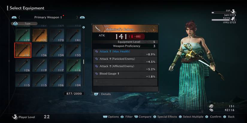 Admiral’s Saber weapon in Rise of the Ronin