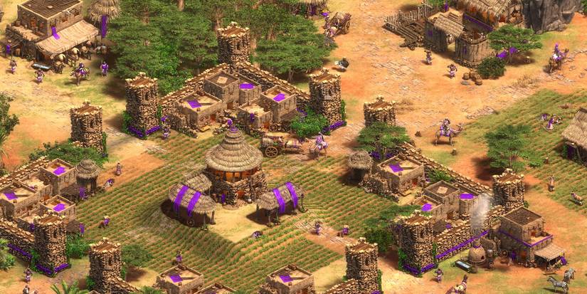 Town Center surrounded by farms and houses