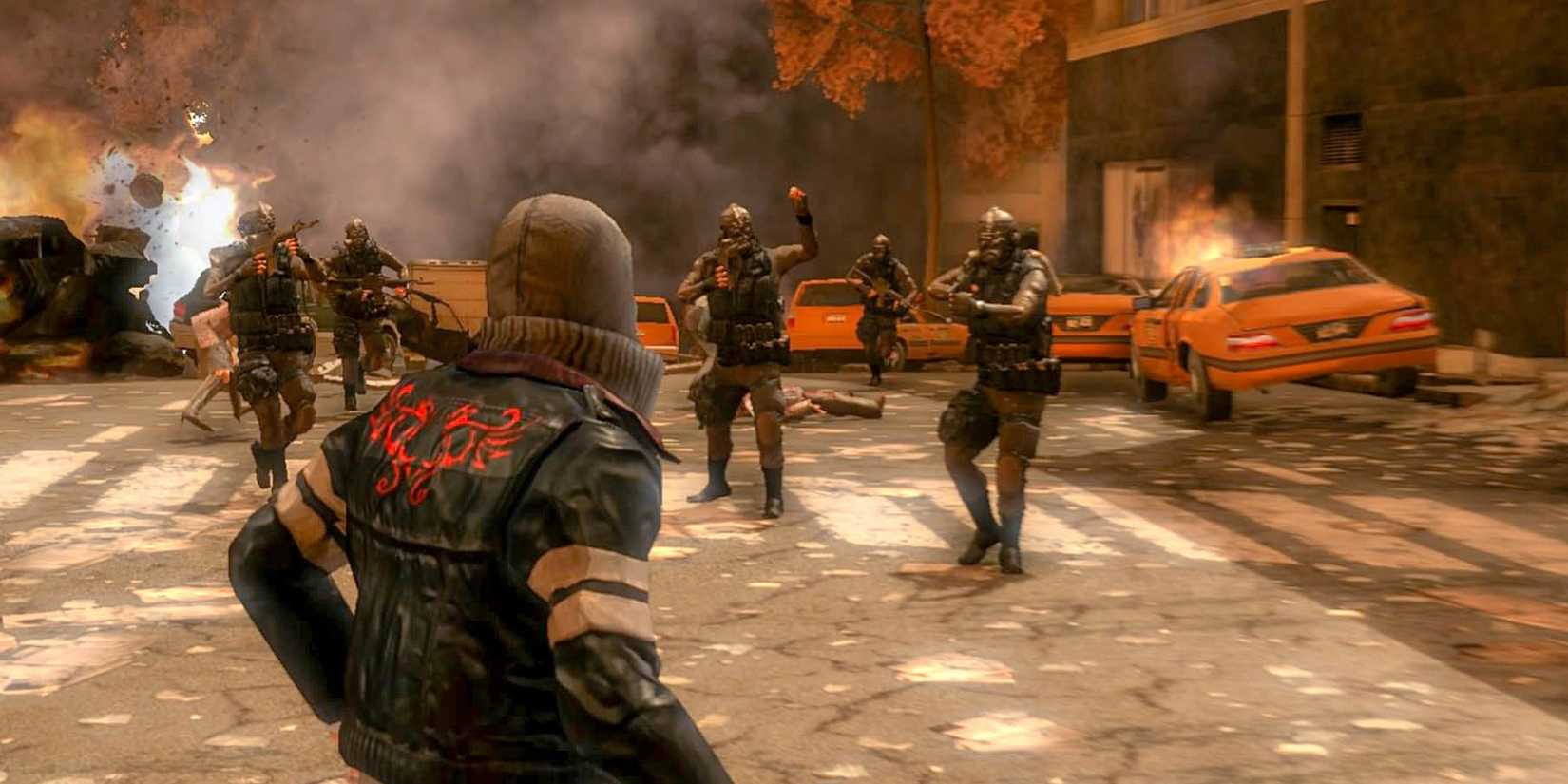 Alex looking at enemies in Prototype 1.