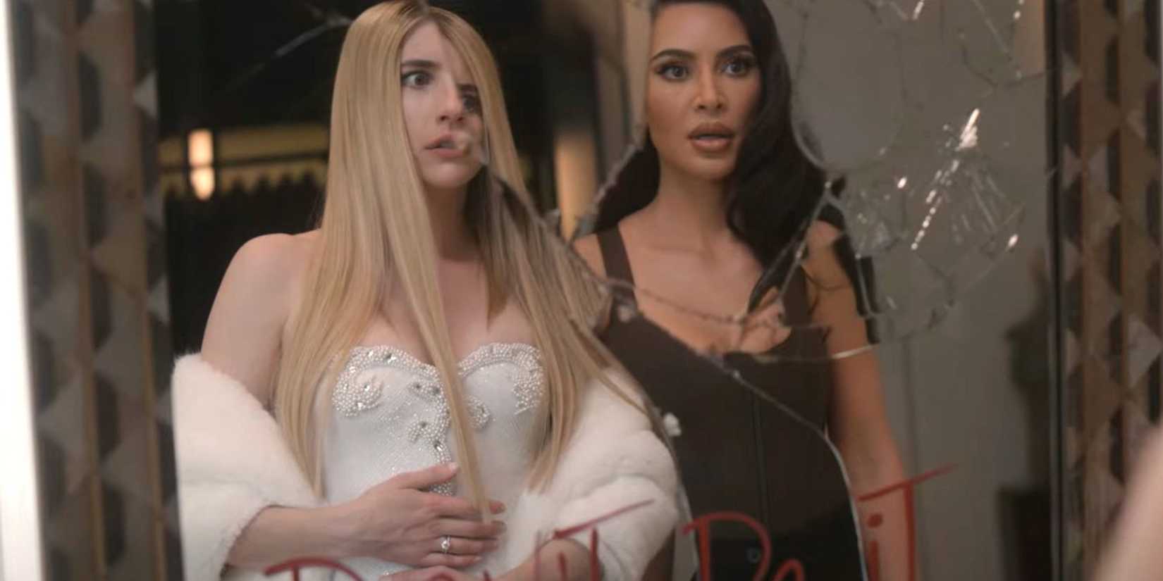 Emma Roberts and Kim Kardashian in American Horror Story Delicate