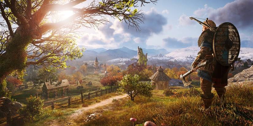 Eivor looking out at England