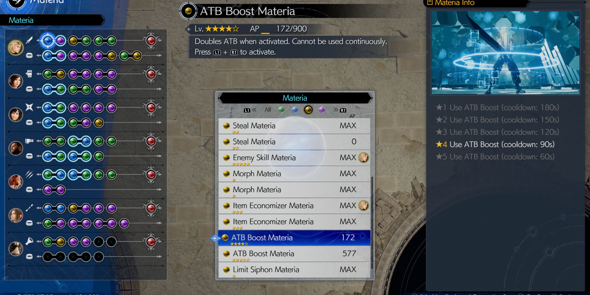 ATB Boost Materia in Final Fantasy 7 Rebirth