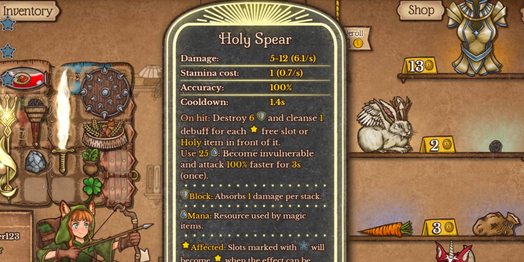backpack battles how to get holy spear