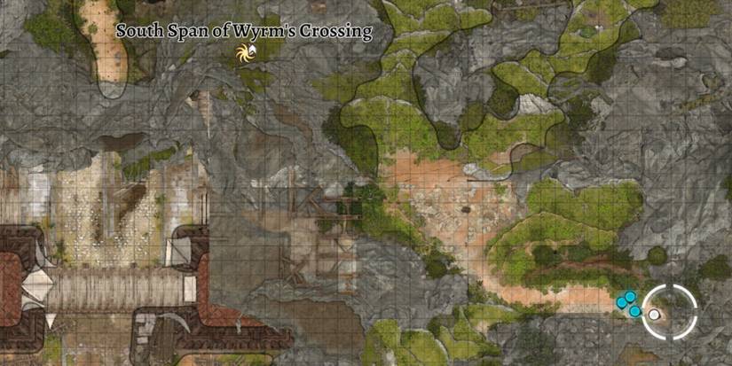 The cave exit on the in game map Baldur's Gate 3
