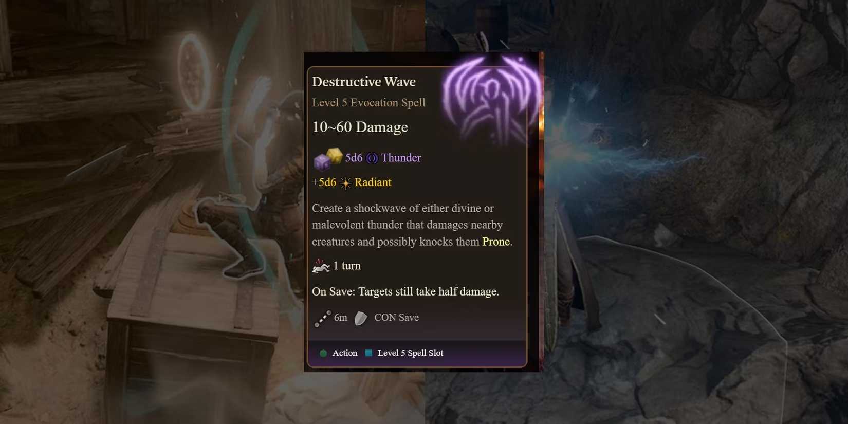 Baldur's Gate 3 Destructive Wave shown on inventory screen