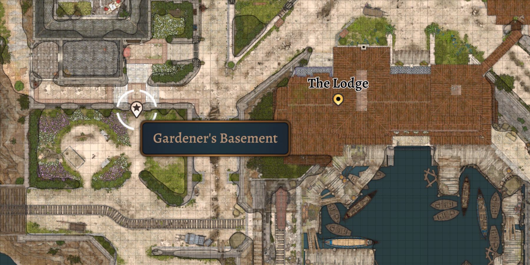 The Garderner's Basement is labeled on the map
