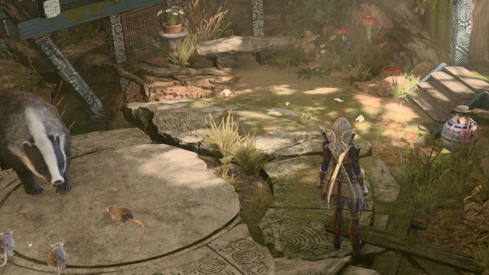 Jaheira standing in her hideout