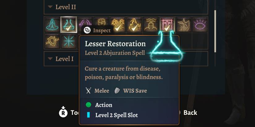 the lesser restoration spell