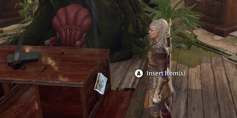 There is a pin slot set on the side of Jaheira's desk