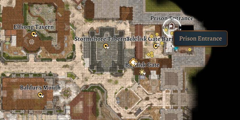 the heapside prison entrance on the game map