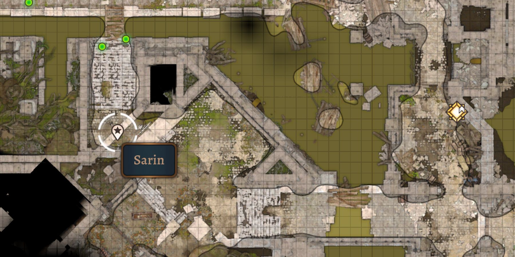 Sarin's skeleton is labeled on the map