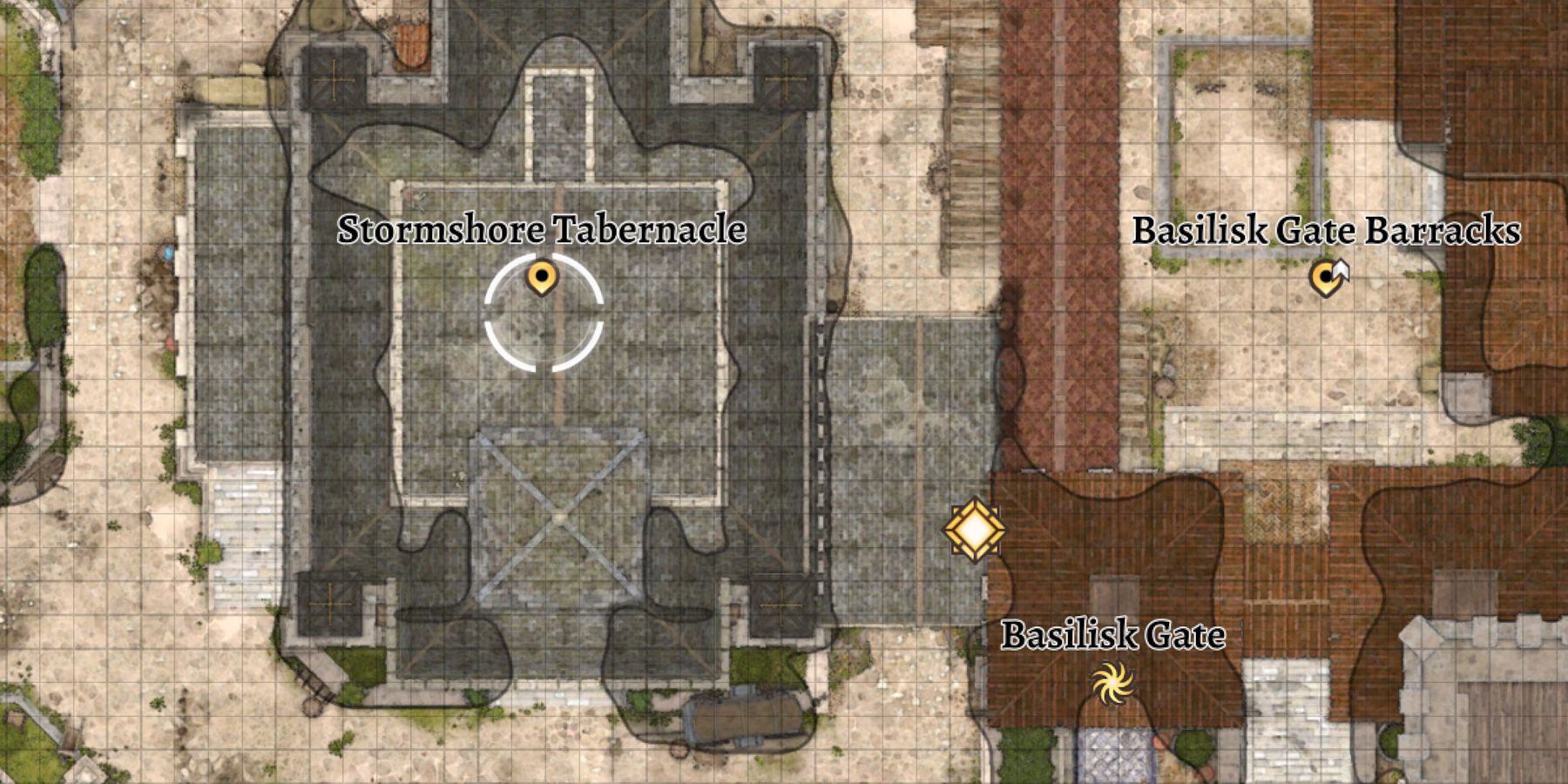 The Stormshore Tabernacle is labeled on the map baldur's gate 3