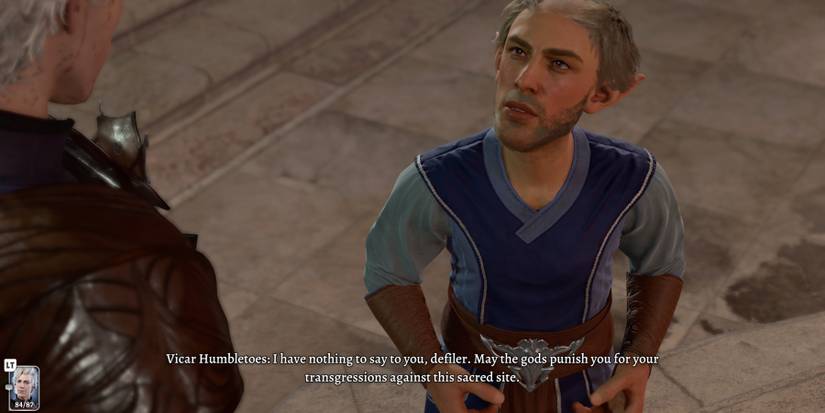 Vicar Humbletoes acosts the player party