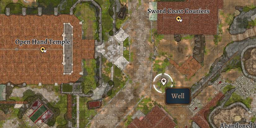 Rivington well labeled on the in game map Baldur's Gate 3