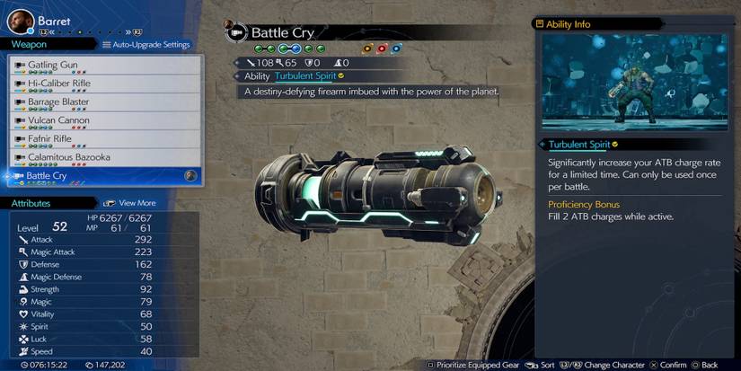 Battle Cry weapon in Final Fantasy 7 Rebirth