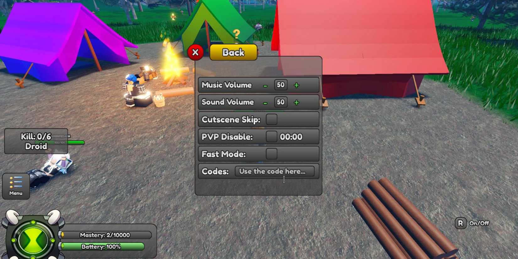 Benverse Protector the codes tab