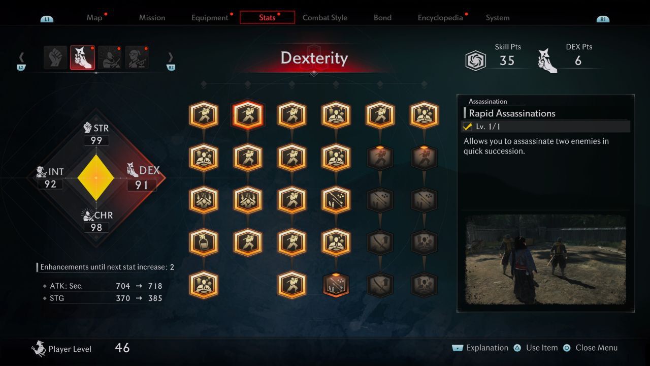 Best Skills to Unlock First in Rise of the Ronin - Dexterity