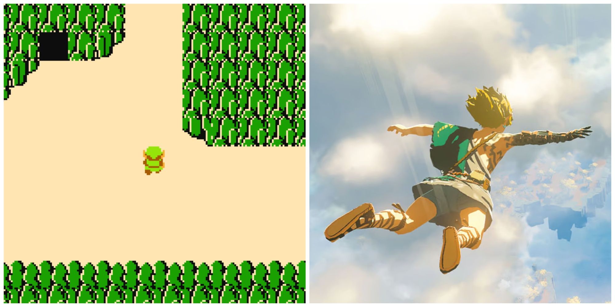 (Left) Original Zelda NES (Right) Tears of the Kingdom