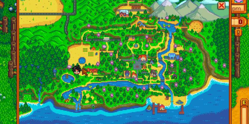 Big Tree location on the map in Stardew Valley
