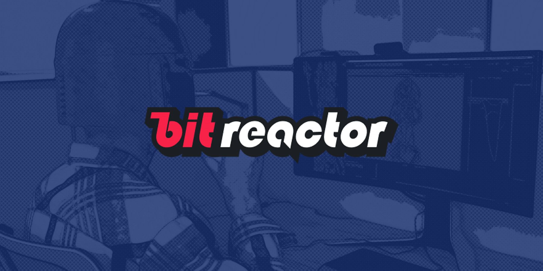 Bit Reactor logo over official company dot halftone artwork