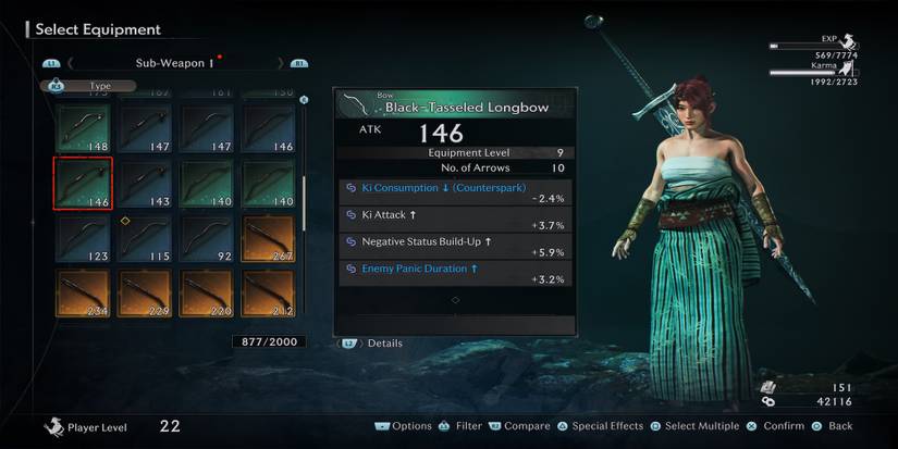 Black-Tasseled Longbow weapon in Rise of the Ronin