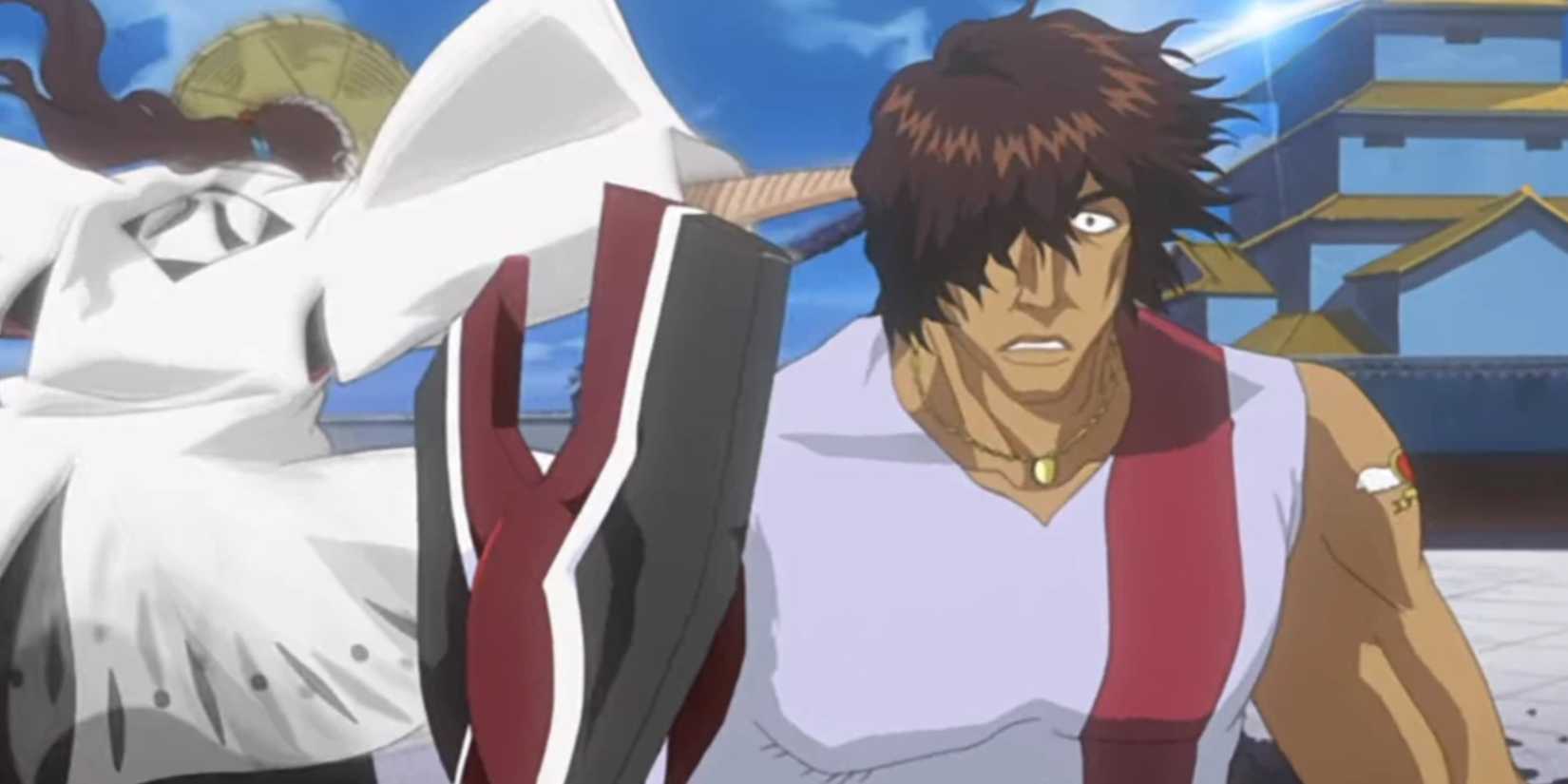 Chad stands in shock after Shunsui Kyoraku attacks him.