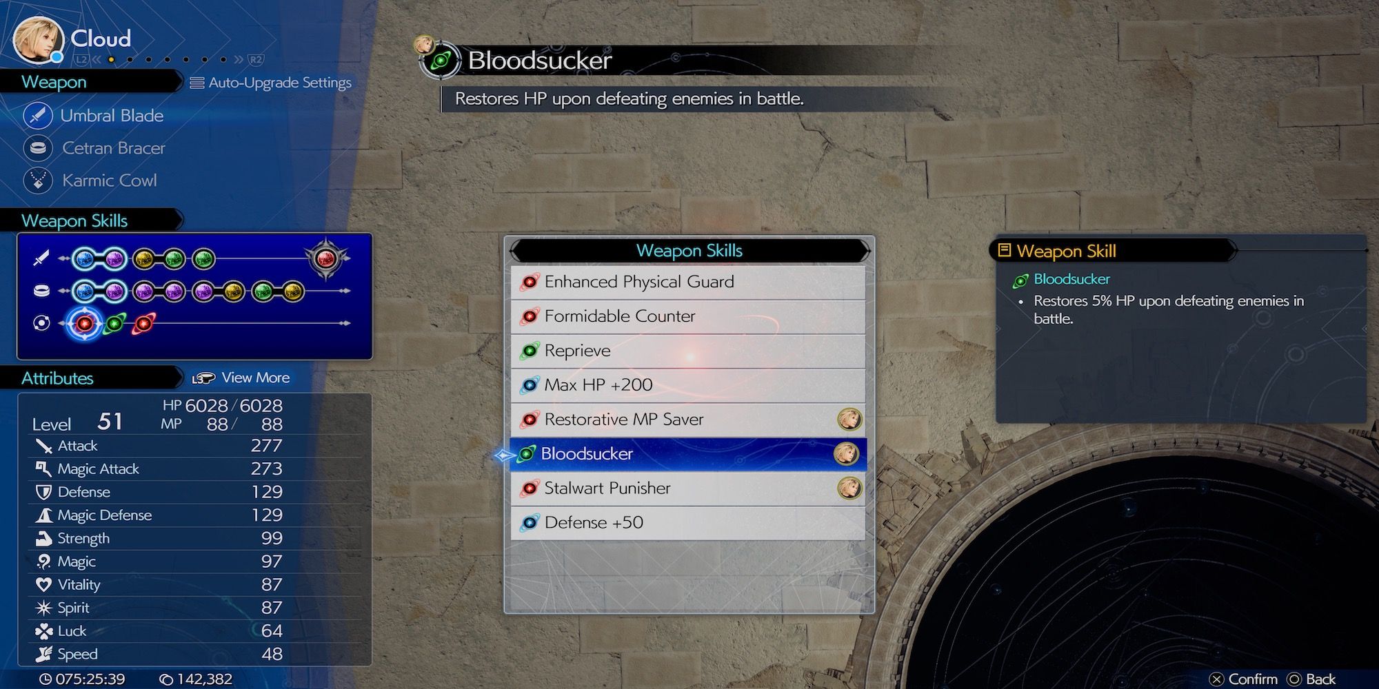 Bloodsucker weapon skill in Final Fantasy 7 Rebirth