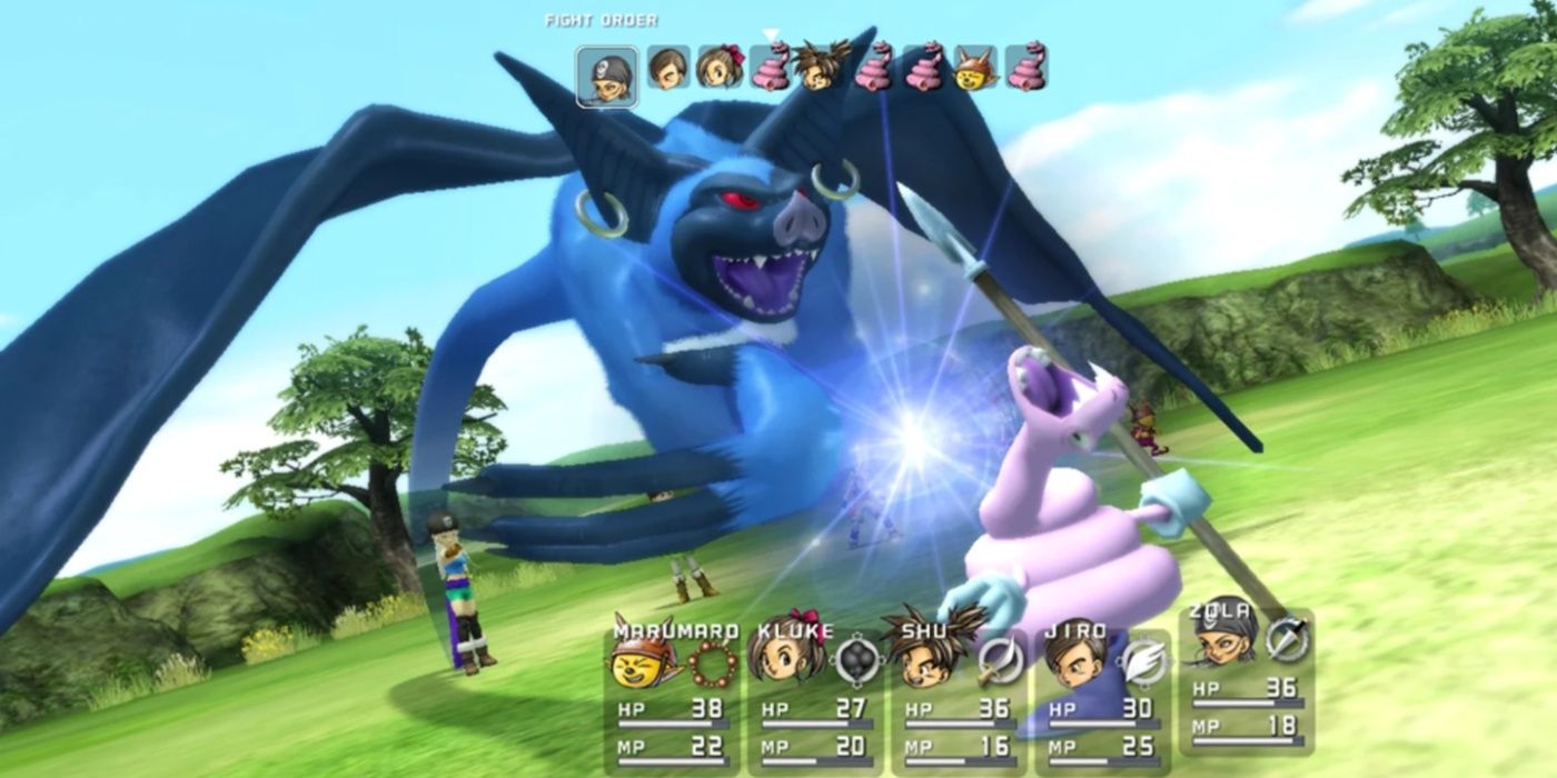 Blue Dragon characters in a battle