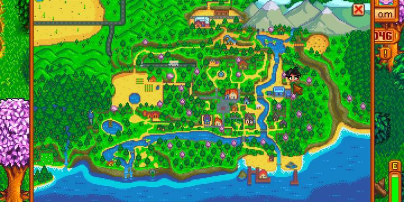 Book Seller location on the map in Stardew Valley