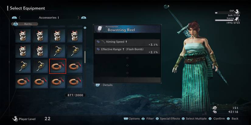 Bowstring Reel accessory in Rise of the Ronin