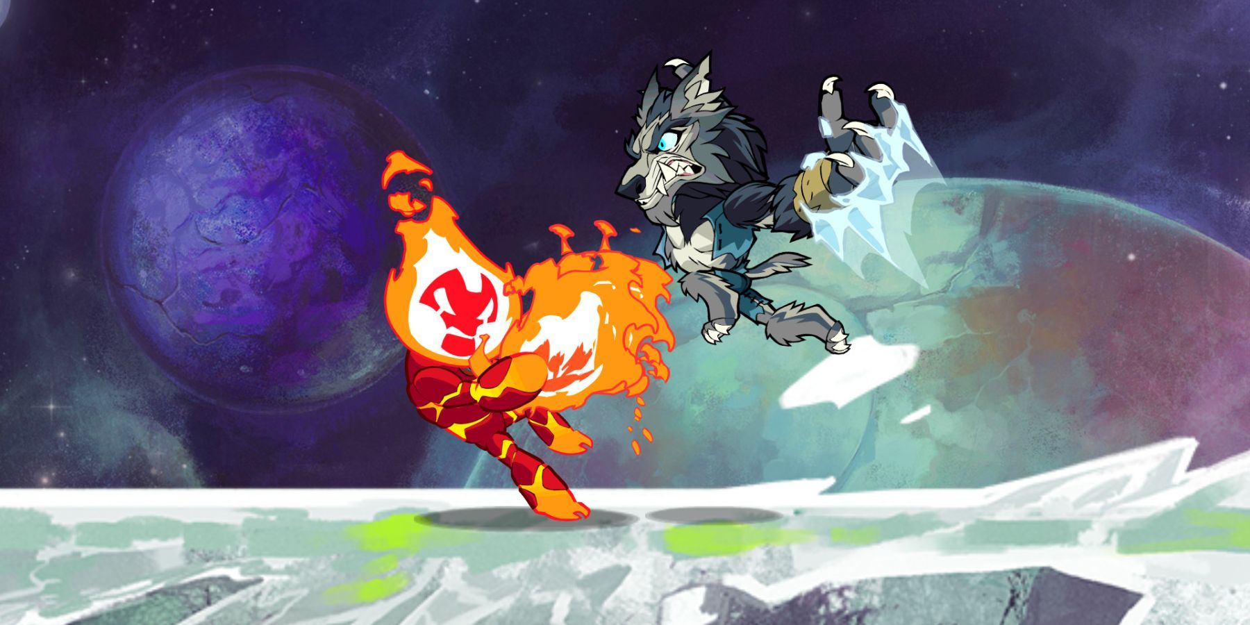 Brawlhalla two characters are fighting