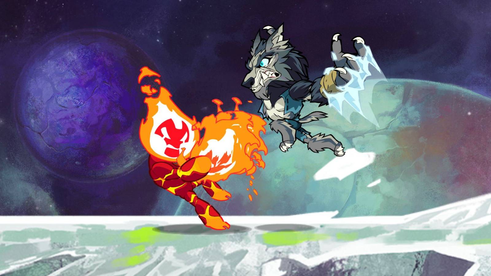 Brawlhalla two characters are fighting