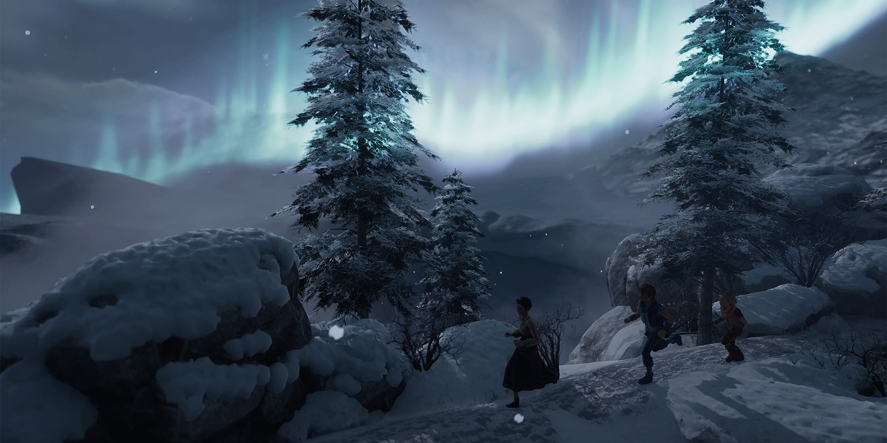 brothers a tale of two sons remake brothers with woman aurora borealis